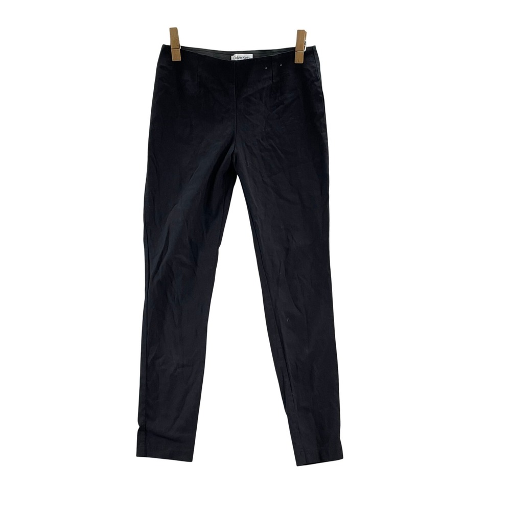Calvin Klein‎ Pants Womens 6 Black Skinny Leg Elastic Waist Trousers Workwear